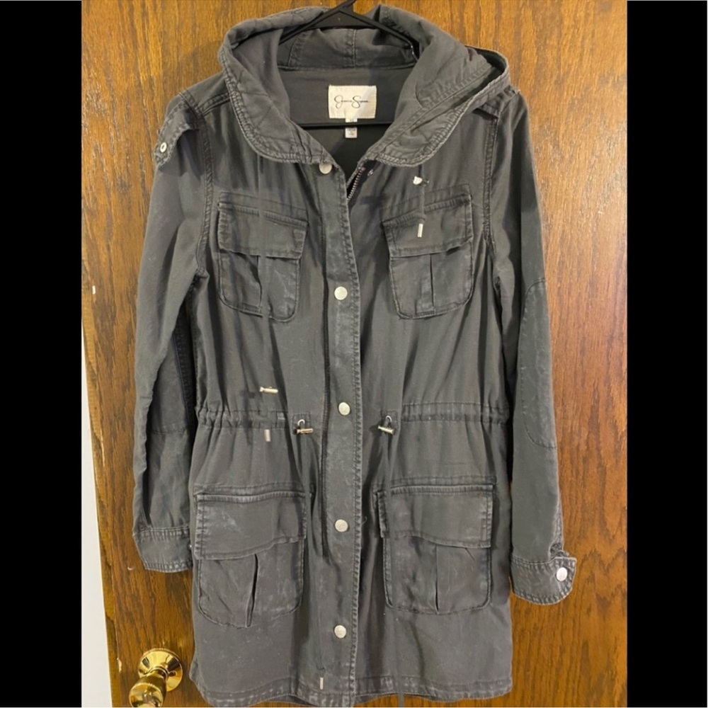 JESSICA SIMPSON Grayish Black Parka Women’s Jacket